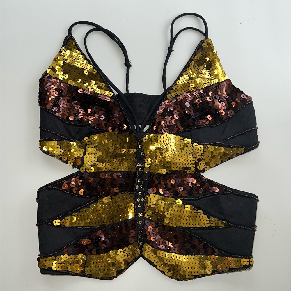 UO Sequin Strappy Top